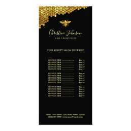 beauty salon bee logo price list rack card