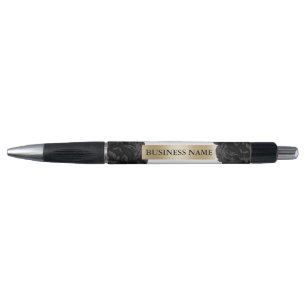 Beauty Salon Black Floral Gold Label Promotion Pen