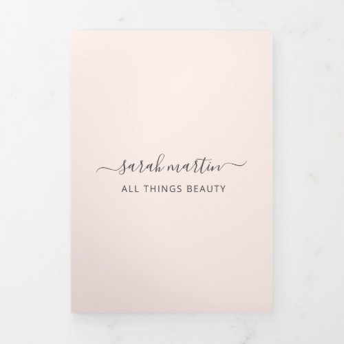 Beauty Salon Business Blush Pink Trifold Brochure