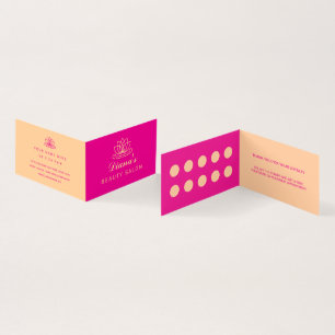 Beauty salon business card and loyalty card in one