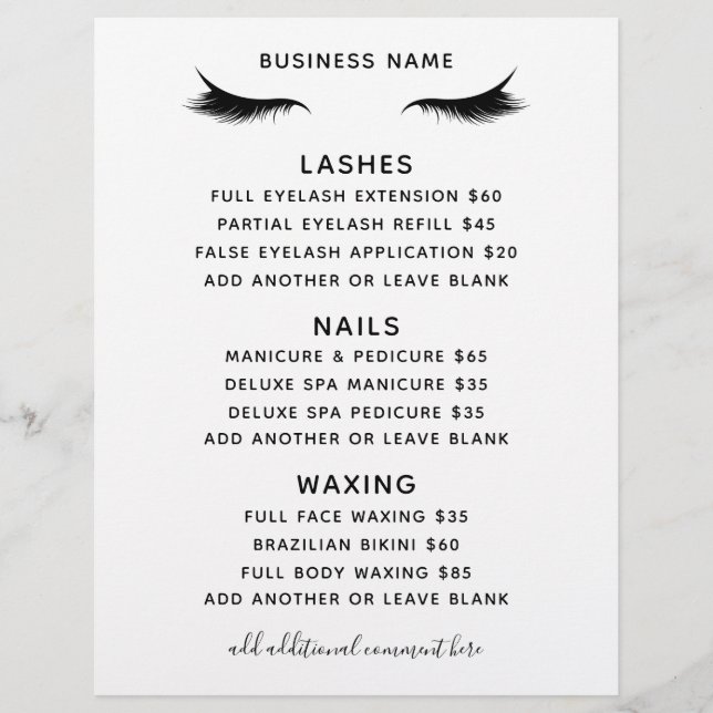 Beauty Salon Business Services Flyer (Front)