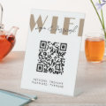 Beauty Salon Cafe Wifi Network QR Code Pedestal Sign | Zazzle