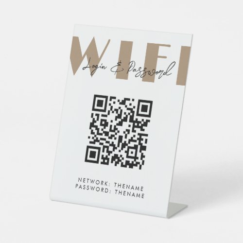 Beauty Salon Cafe Wifi Network QR Code Pedestal Sign