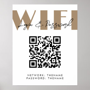 Beauty Salon Cafe Wifi Network QR Code Poster