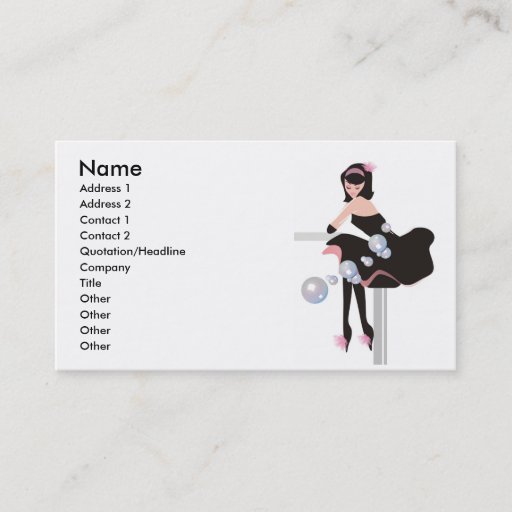 Customizable Beauty Salon, Club or Bar Business Card