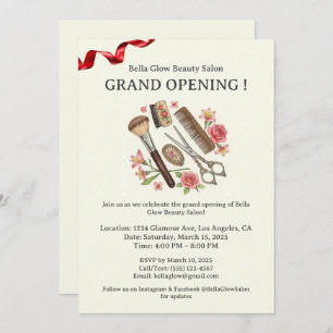 Beauty Salon Cute Grand Opening Invitation