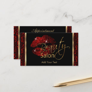 Beauty Salon - Dark Red Appointment Card