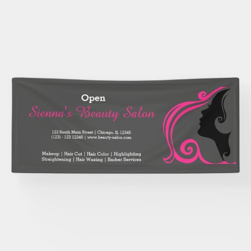 Beauty Salon deep pink  choose background color Banner