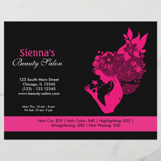 Beauty Salon (Deep Pink) Flyer (Front)