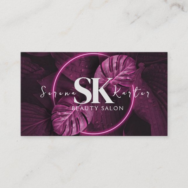 Beauty Salon Face Abstract Woman Modern Minimalism Business Card (Front)
