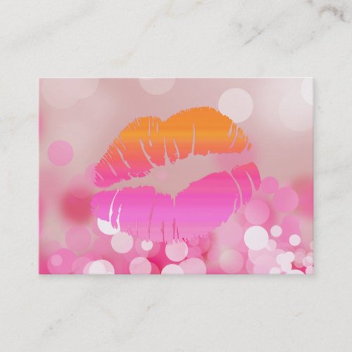 Beauty Salon Gift Card Lips &amp; Lights Pink Business Card Templates