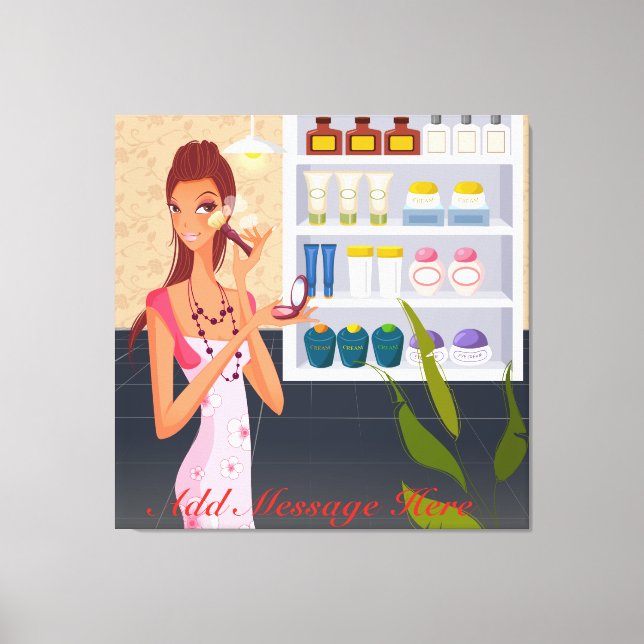 Beauty Salon Girl  Wrapped Canvas Print (Front)