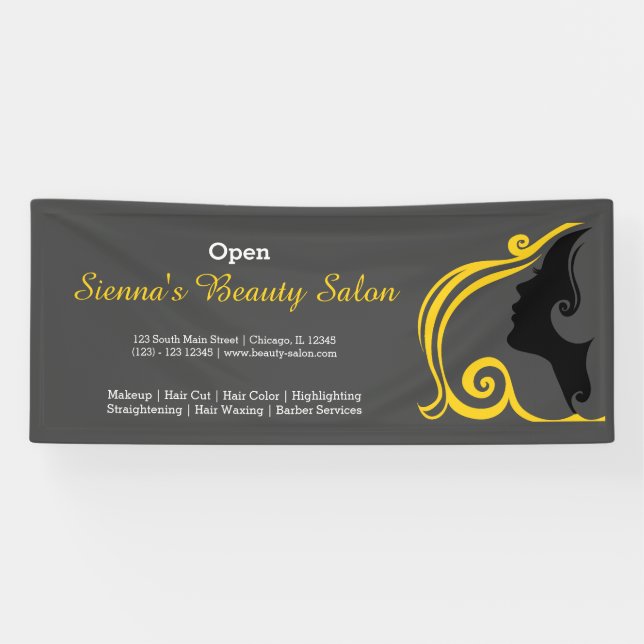 Beauty Salon (gold) * choose background color Banner (Horizontal)