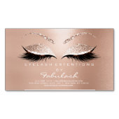 Beauty Salon Gold Glitter Adress Makeup Name Business Card Magnet (Front)