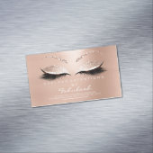 Beauty Salon Gold Glitter Adress Makeup Name Business Card Magnet (In Situ)