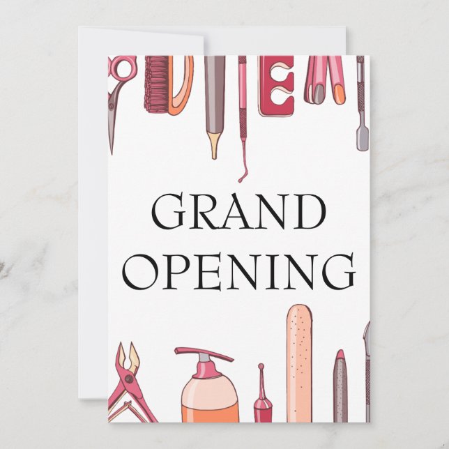 beauty salon grand opening invitation card (Front)