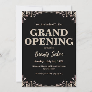 beauty salon grand opening invitation card