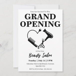 beauty salon grand opening invitation card