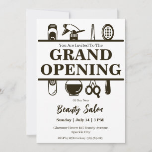beauty salon grand opening invitation card