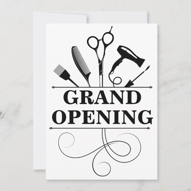 beauty salon grand opening invitation card (Front)