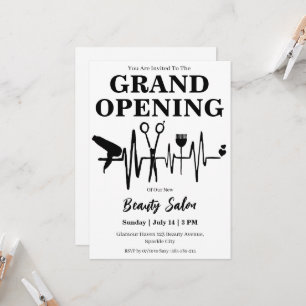 beauty salon grand opening invitation card