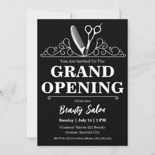 beauty salon grand opening invitation card