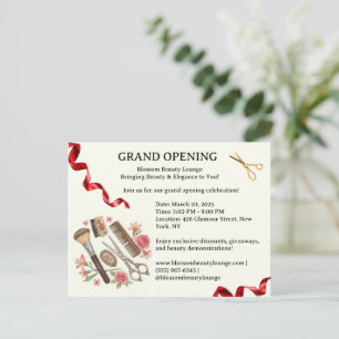Beauty Salon Grand Opening Invitation Postcard