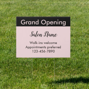 Beauty Salon Grand Opening Light Pink Business Sign