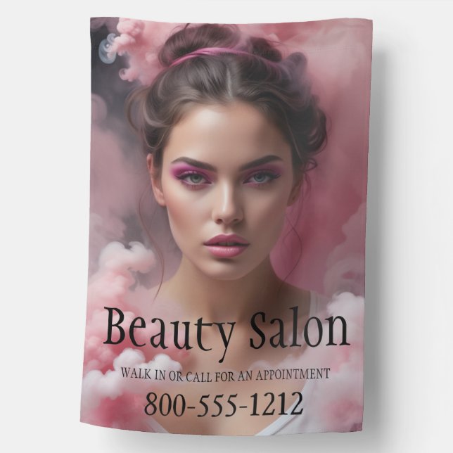 Beauty Salon Hair Nails Nail Salon Business Flag (Front)