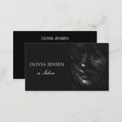 Beauty Salon Hair Stylist Brushed Black  Business Card