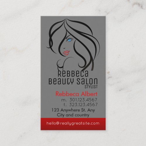 Beauty Salon Hair Stylist Brushed Black QR Code Business Card