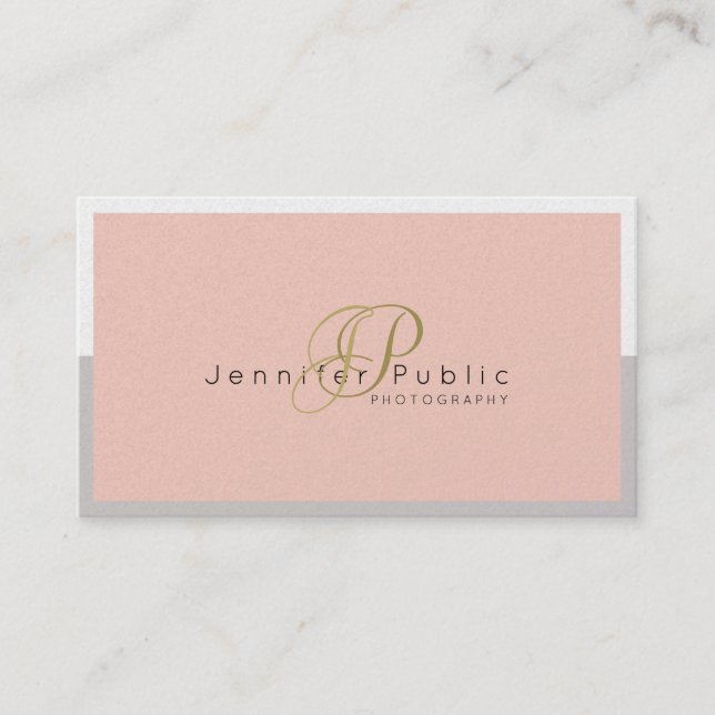 Beauty Salon Hair Stylist Photographer Pearl Luxe Business Card (Front)