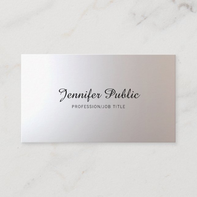 Beauty Salon Hair Stylist Script Fashionable Plain Business Card (Front)