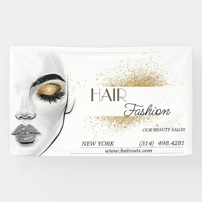 beauty salon haircut scissor hairdresser modern banner (Horizontal)