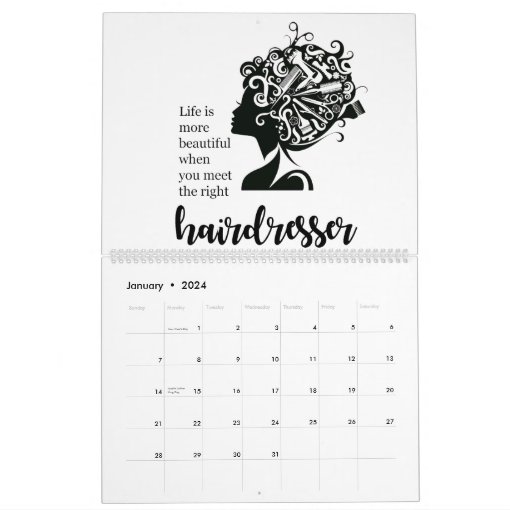 Beauty Salon Hairdresser Hairstylist 2 Calendar | Zazzle