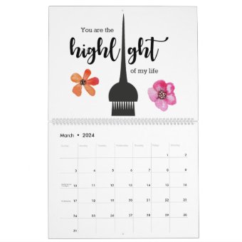 Beauty Salon Hairdresser Hairstylist Calendar | Zazzle