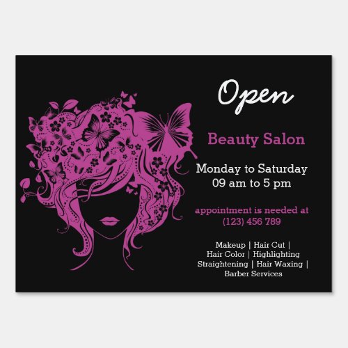 Beauty Salon Hairdresser plum Sign