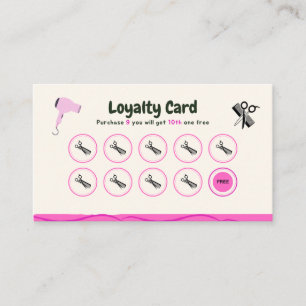 Beauty Salon Hairdresser Punch Card