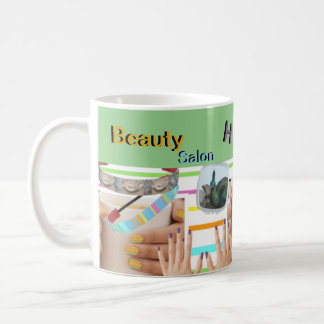 Beauty Salon HAPPY NAILS Cust. Text Coffee Mug