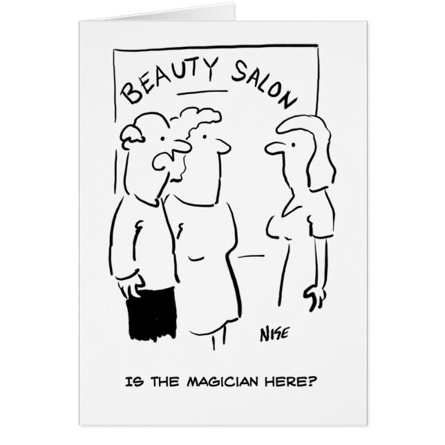 Beauty Salon - Husband asks if the Magician is In. (Front)