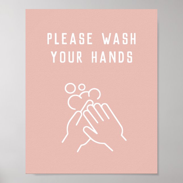 Beauty Salon Hygiene Please Wash Your Hands Poster (Front)