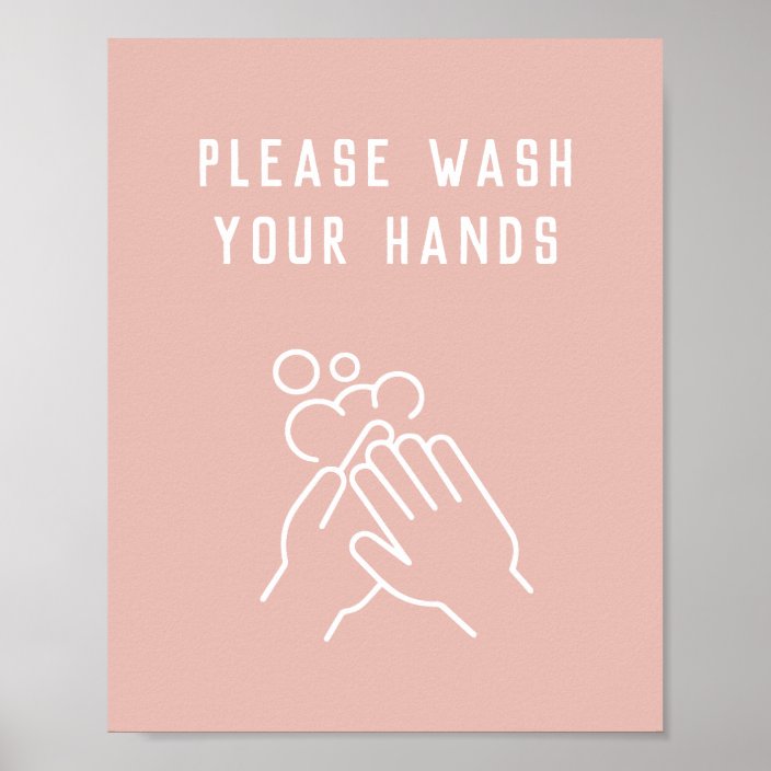 Beauty Salon Hygiene Please Wash Your Hands Poster | Zazzle.com