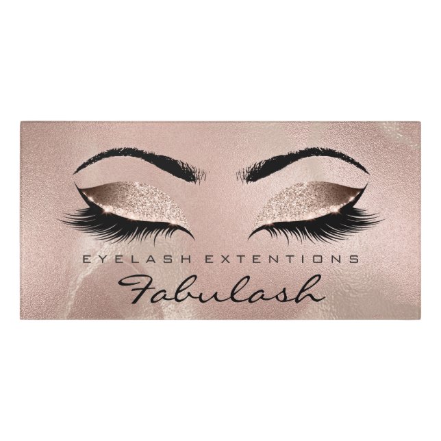 Beauty Salon Lash Makeup Artist Microbladin Skinny Door Sign (Classic Front)