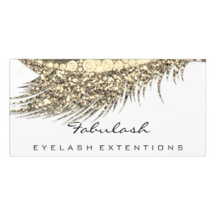 Beauty Salon Lash Makeup Microblading Gold White Door Sign