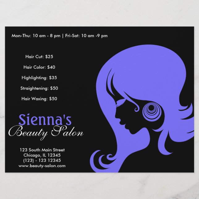 Beauty Salon (Light Slate Blue) Flyer (Front)