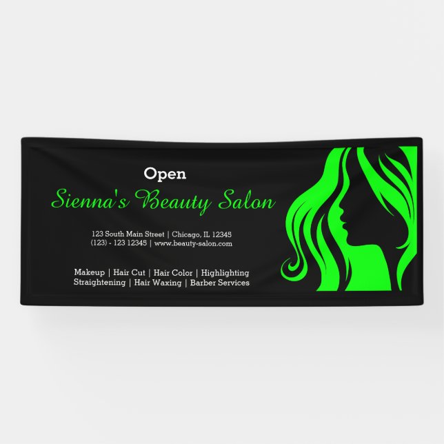 Beauty Salon (Lime) Banner (Horizontal)