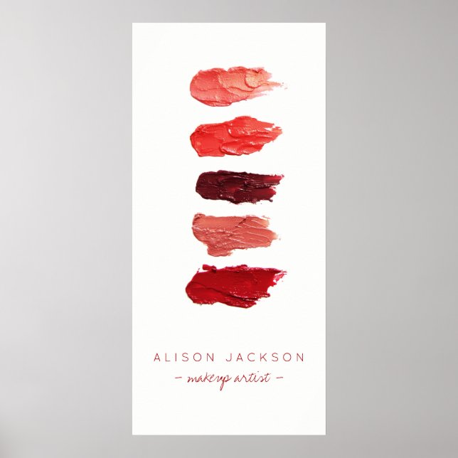 Beauty salon lipstick colors swathes poster (Front)