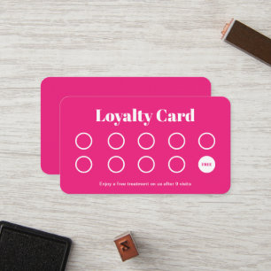 Beauty Salon Loyalty Card professional hot pink