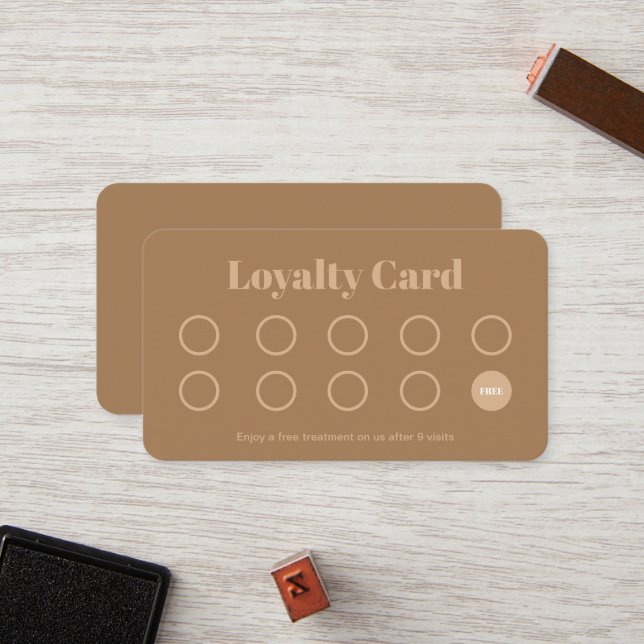 Beauty Salon Loyalty Card Simple gold (Front/Back In Situ)