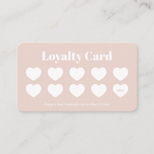 Beauty Salon Loyalty Card Simple Modern Blush Pink